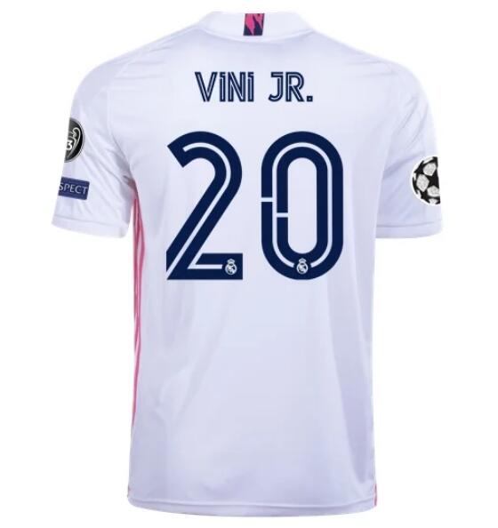 Real Madrid Home Kit Soccer Jersey VINÍCIUS JÚNIOR #20 2020/21